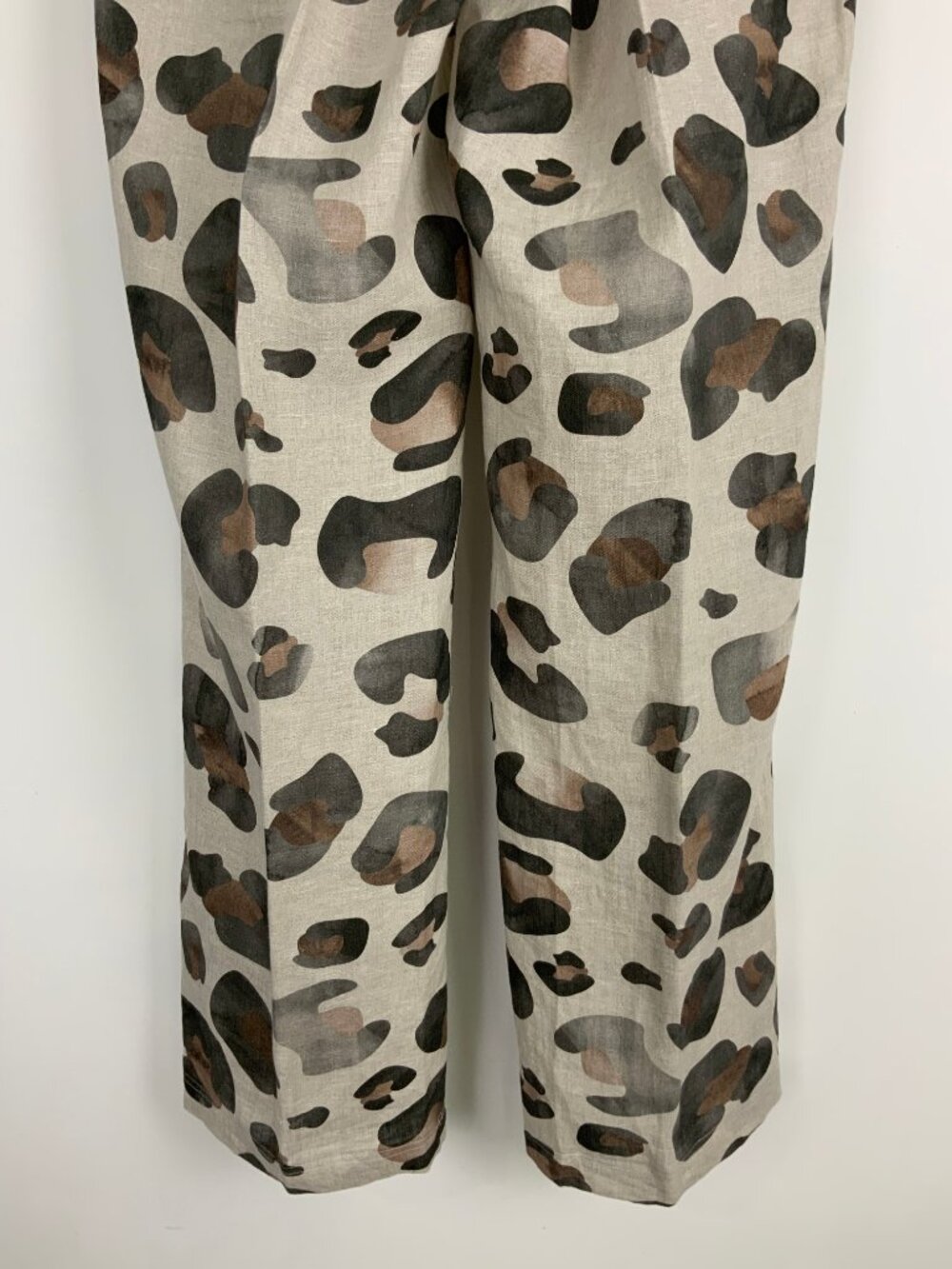 New Watercolor Leopard Print Linen Pants from iLinen Lifestyle Sz M - Picture 9 of 16